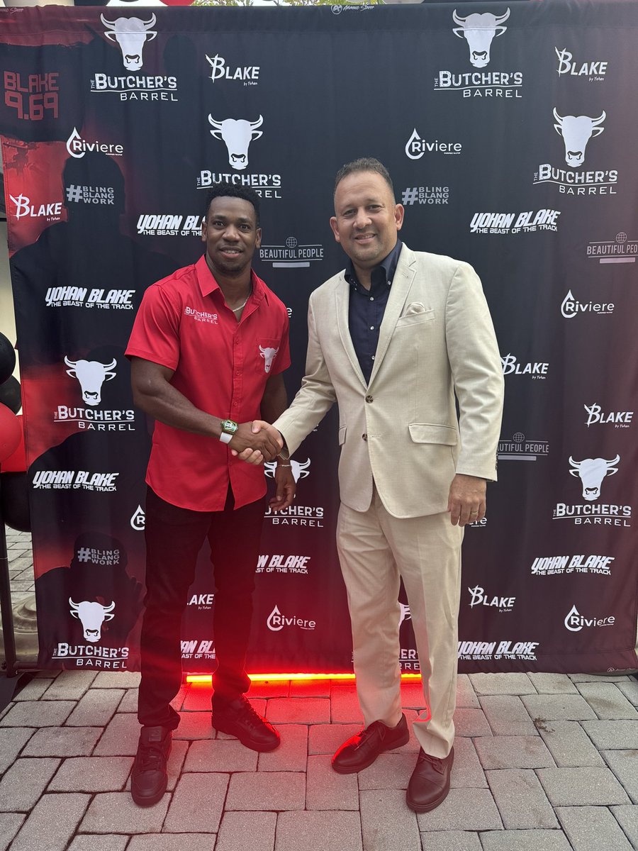 Supporting the opening of Yohan Blake’s new restaurant Butcher’s Barrel in South Florida.