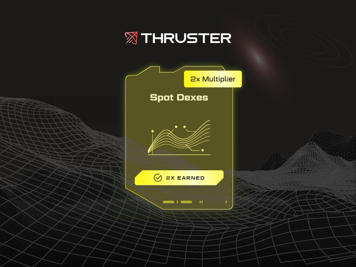 ThrusterTitans's tweet photo. The first @blast MULTIPLIER of Season 2 is live! 🔥

Swap on @ThrusterFi now and double  your points! 

Earn it now and get ahead! 

@hyperlockfi , @ThrusterFi https://t.co/uspjZofmFQ