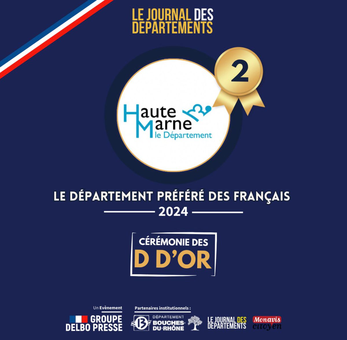 Encore plus fort !
Arrivé 5e des départements préférés des Français en 2023, la Haute-Marne se hisse, cette année, à la deuxième place, juste derrière l’Ain. 
Organisé par le Journal des Départements, ce prix montre l’attachement des Haut-Marnais pour leur département.