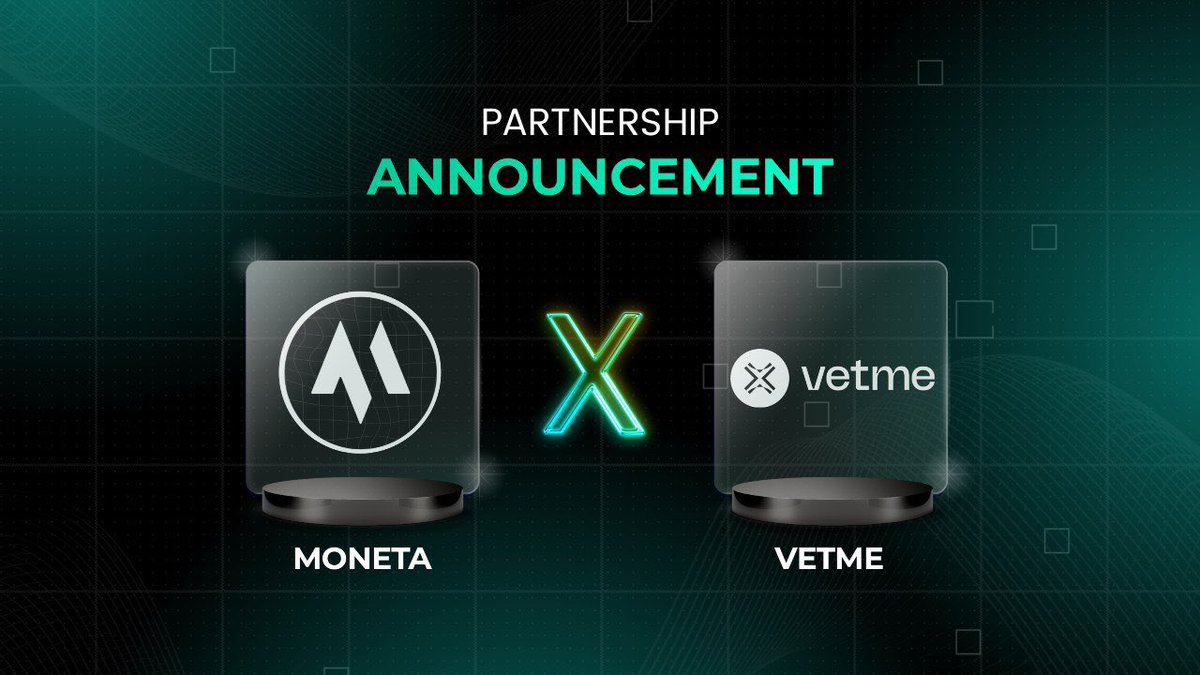 NEW PARTNERSHIP ANNOUNCEMENT

We’re thrilled to welcome <a href="/VetmeToken/">VetMe</a>  to the Moneta ecosystem!

$MNTA X $VetMe

Vetme is  an awesome decentralized platform that's all about making crypto trading safer and more transparent. With its cool P2P system and built-in escrow services,