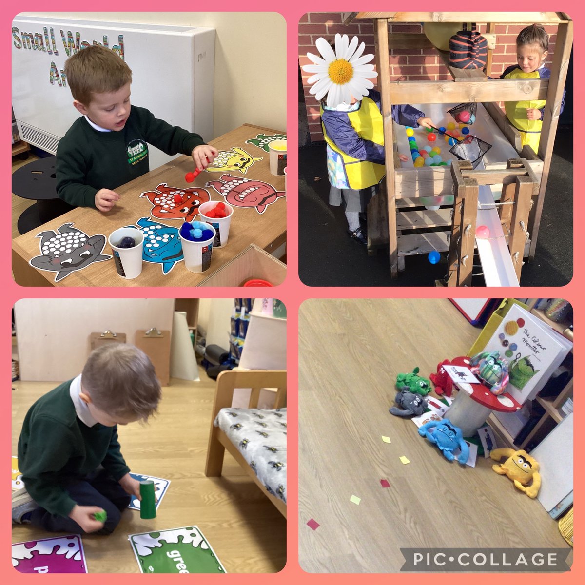 stasaphvp's tweet photo. #WorldMentalHealthDay:🐝’s arrived into the classroom to find a trail of colours. It led us  to the story of the colour monster. We talked about  different feelings, sorted out muddled up colours and the importance of the outdoors to keep us happy &amp; healthy  #VPHC @Anna_Llenas_ https://t.co/P8EKWcSD3A