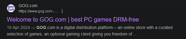Daily reminder that GOG exists.