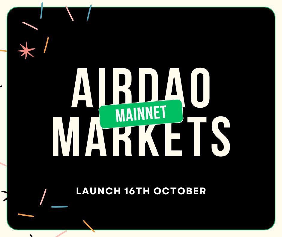 🎉 The Wait is Over! 🎉

Mainnet launches on 16th October! 🚀

Get ready for the future of decentralized prediction markets with seamless transactions, transparency &amp; next-level innovation! 🌐💡

Mark your calendars—this is going to be HUGE! 🗓️

#AirDAO #MainnetLaunch $AMB $ADOGE