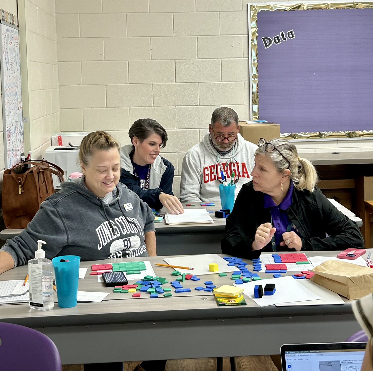 MGRESA Math Mentors <a href="/MeganRespert/">Megan Respert</a> <a href="/jwynn357803/">Jenn Wynn</a> are Maneuvering Manipulatives with teachers as they work through the Ga Math Learning Plans for Algebra &amp; Geometry. #GrowingEducatorsGrowing Students