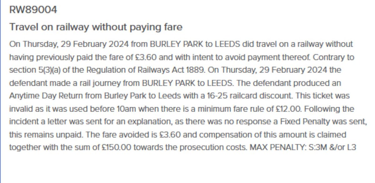 🚨NEW
Rail operator Northern is taking two more people to court on Monday after they used their Railcard before 10am - just days after <a href="/transportgovuk/">Department for Transport</a> ordered the operator to review similar cases.