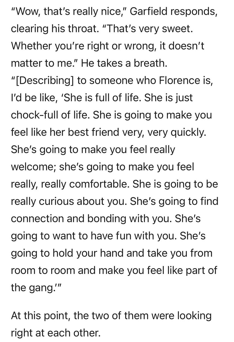 charliyuri's tweet photo. florence and andrew describing each other 😭😭😭 https://t.co/3WdQFOUvIz