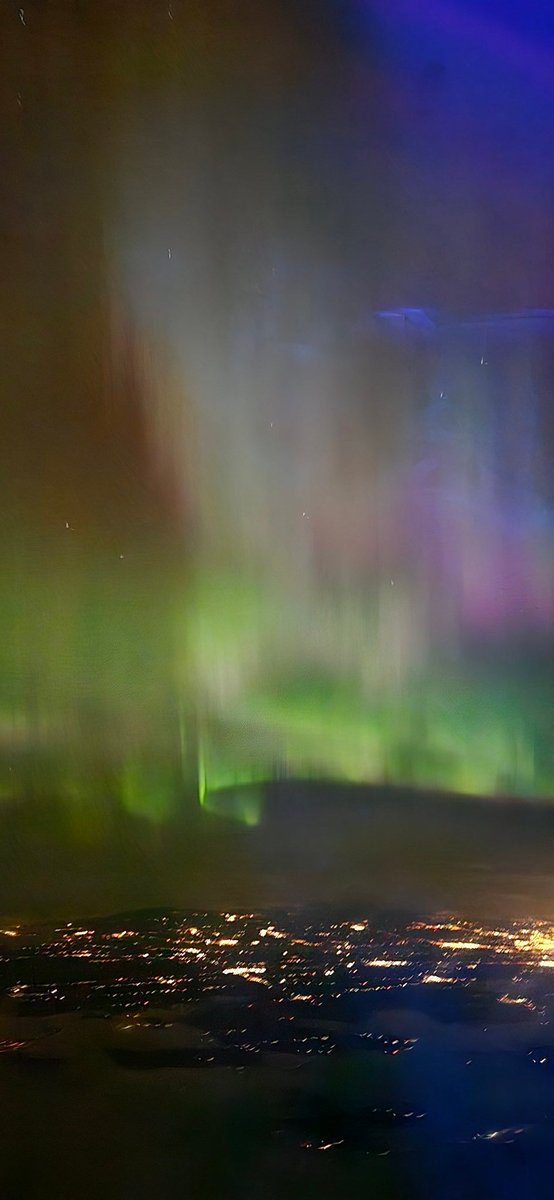 Northern Lights spectacular from 35,000ft on flight from Toronto