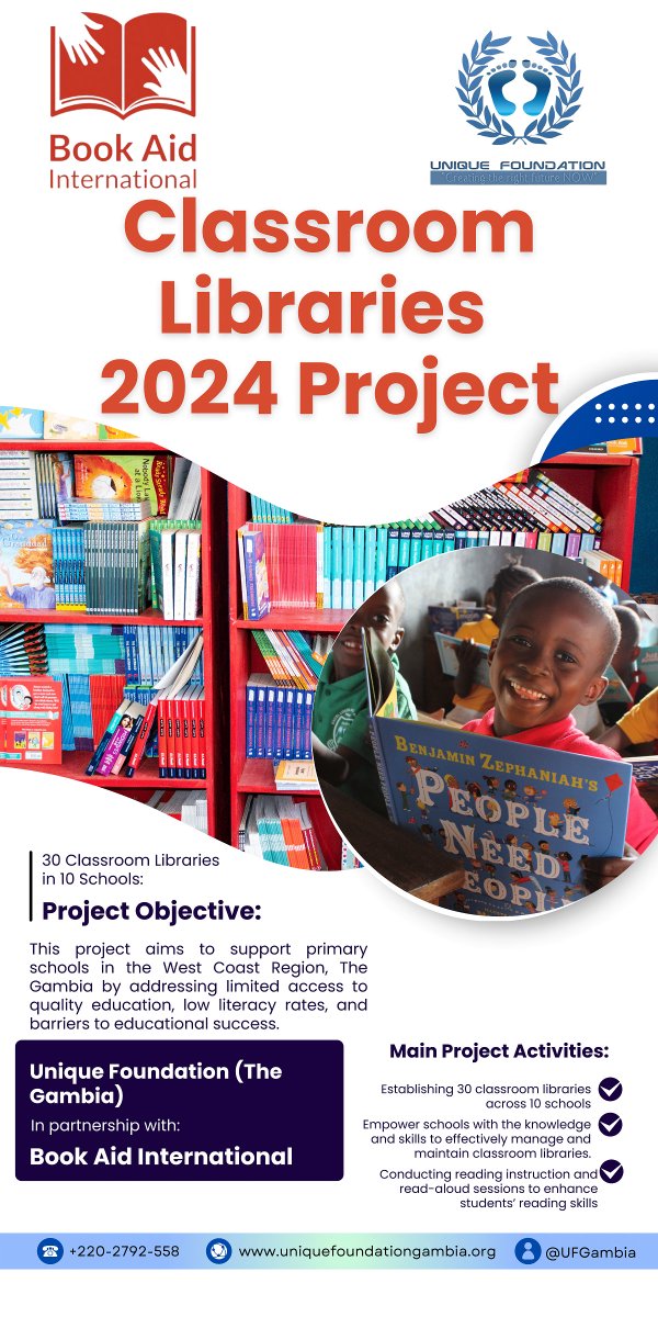 On this #DayOfTheGirl, <a href="/UFNon/">Unique Foundation</a> is partnering with <a href="/Book_Aid/">Book Aid International</a> to set up 30 classroom libraries in 10 schools in the West Coast Region! 🎉 17,500 children (61% girls) will benefit, with teachers trained to support improved literacy. 📚 #GirlsEducationMatters #BookAidInternational