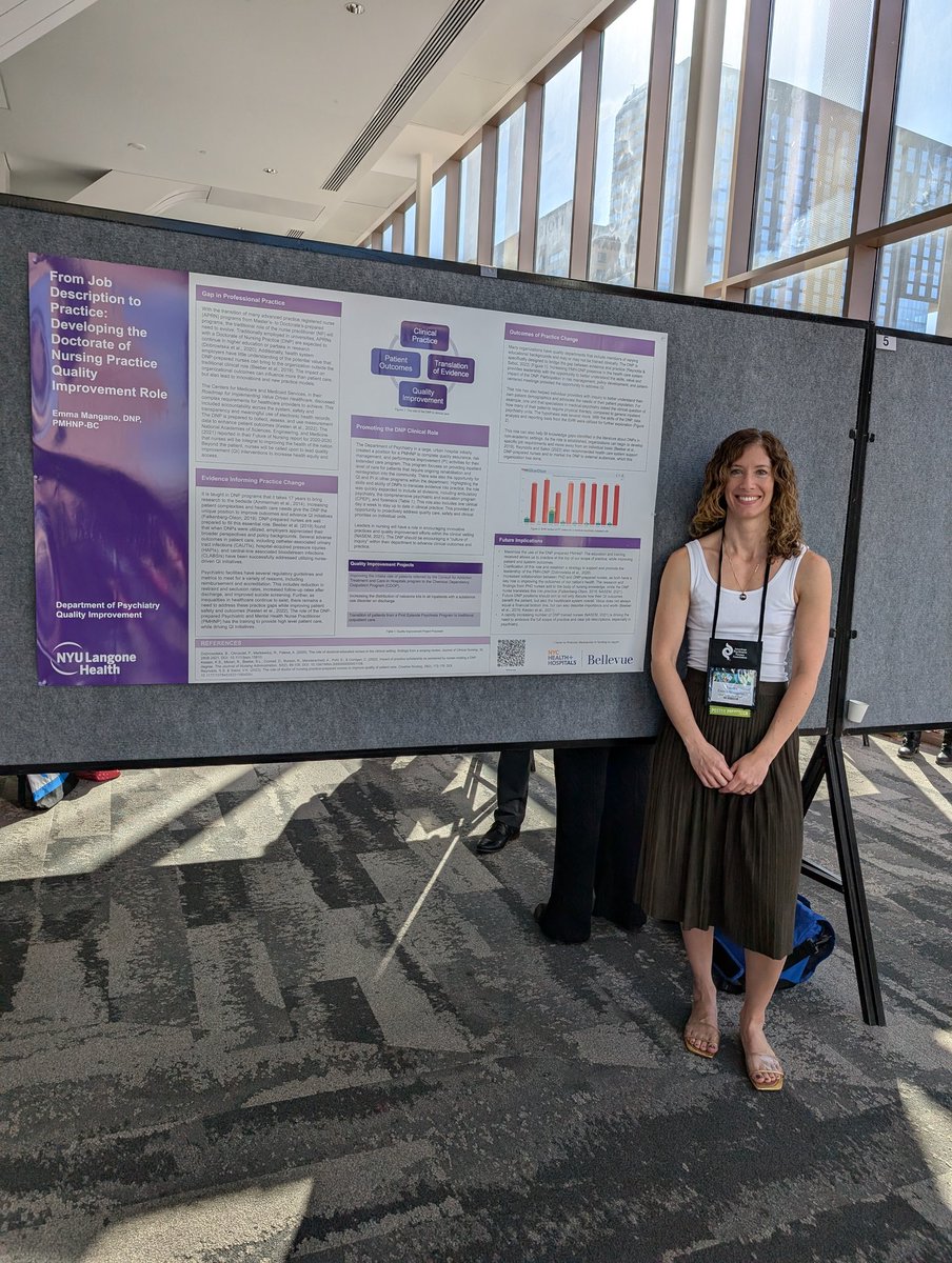 Excited to be presenting at the <a href="/AmerPsychNurses/">APNA</a> conference! My poster explores the evolving scope of the #DNP role and its impact on #qualityimprovement initiatives in mental health. I've had great conversations about the future of DNP leadership in improving patient outcomes!