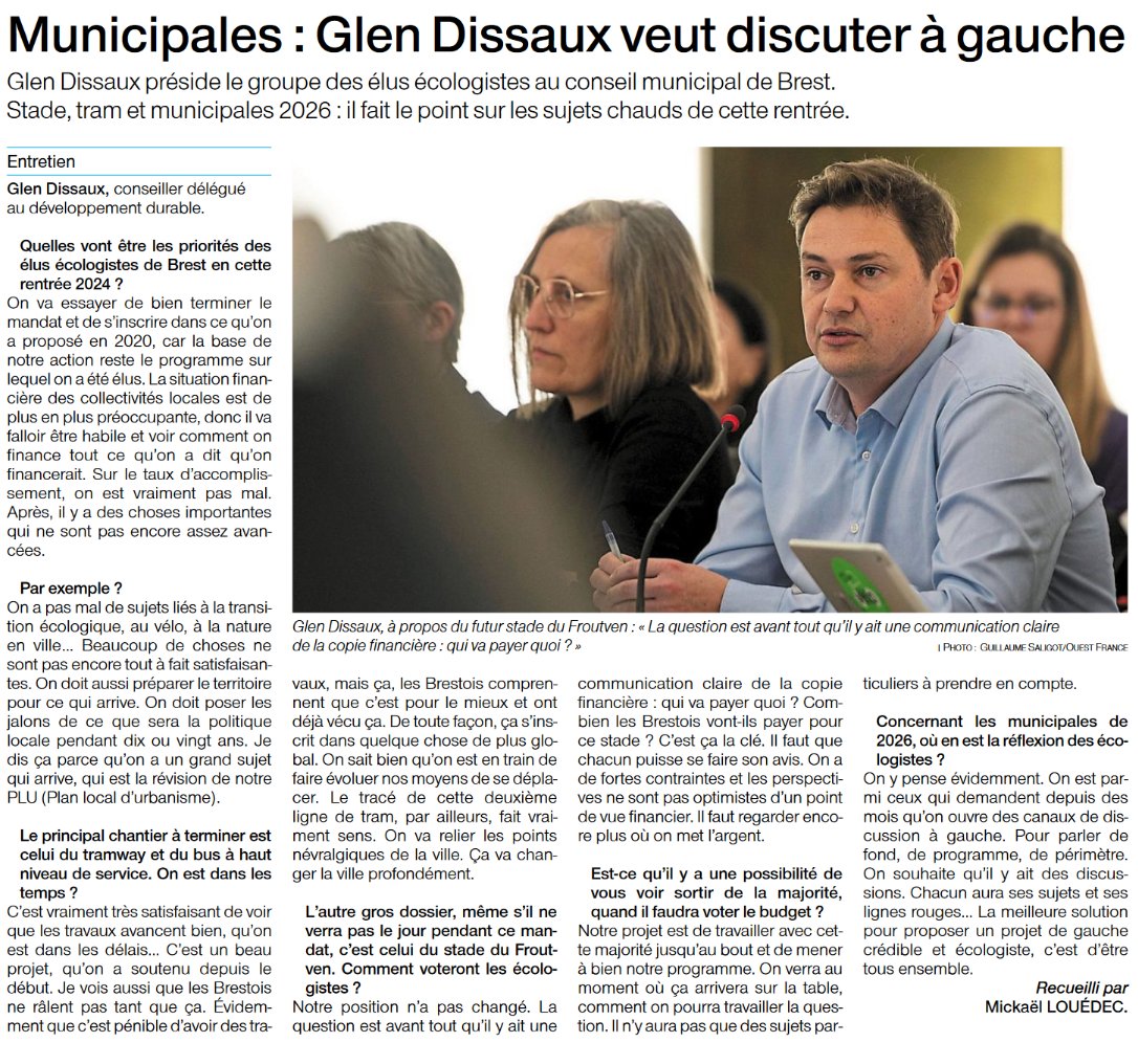 📌 Mettre un coup de collier pour bien finir le mandat au service des brestoises et des brestois

📌 Discuter le plus largement possible du projet à leur proposer en 2026

via <a href="/OuestFrance29/">Ouest-France 29</a>
