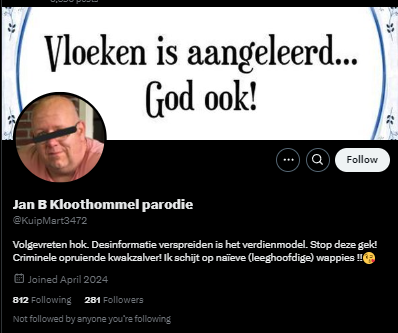BroksTricky's tweet photo. (at)KuipMart3472 is geen onschuildig parodie account
Die bio maakt al duidelijk dat het 'n demoniseer account is en met 't woord "parodie" probeert moderators te misleiden! #rapporteer
#trollalert #trollenregister #trolleke #trollielollie #bloktip #trol #troll #blokkendoos #blok https://t.co/ejzH7GQppz