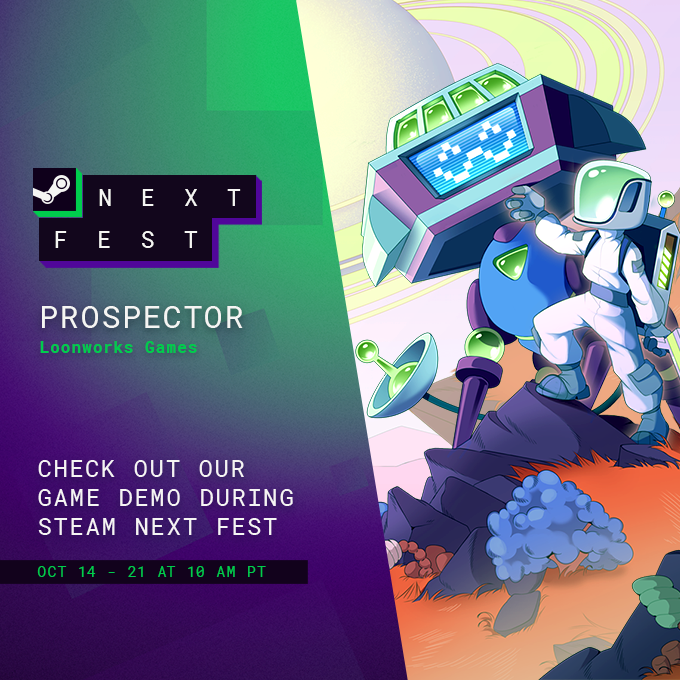 Prospector has a new demo and is participating in Steam Next Fest!

🎮You can play now in advance: store.steampowered.com/app/1928080/Pr…

🌟Check it out and add Prospector to your wish list!

#SteamNextFest