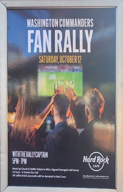 Rally Captain (@rallycaptain) on Twitter photo The HARD ROCK is ready for our <a href="/Commanders/">Washington Commanders</a> fans. See you there.
REP IT HARD OR DON'T REP IT AT ALL!!!™️ The HARD ROCK is ready for our <a href="/Commanders/">Washington Commanders</a> fans. See you there.
REP IT HARD OR DON'T REP IT AT ALL!!!™️