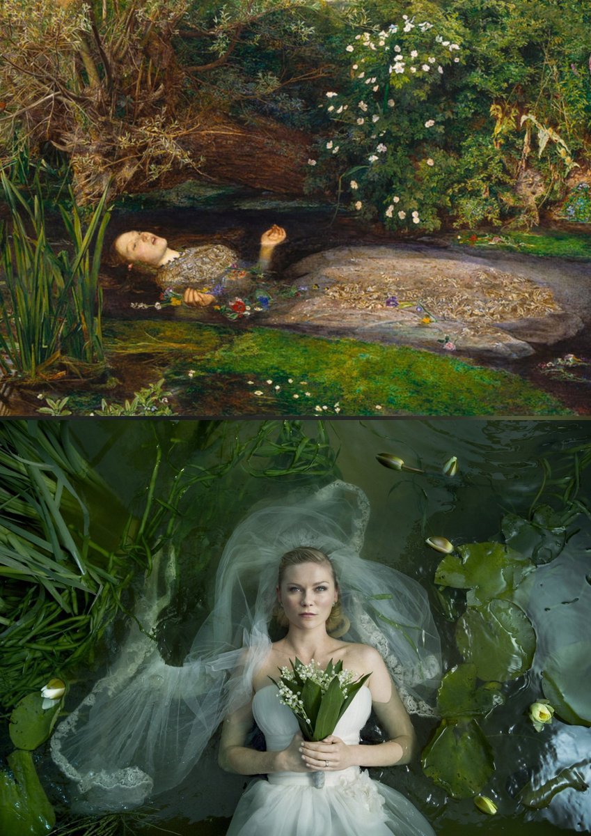 Ophelia, by John Everett Millais // Melancholia by Lars Von Trier