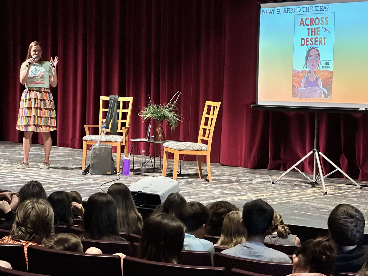 At the Children’s Literature Festival a couple of our students were accidentally separated from our group and were able to be escorted by <a href="/DustiBowling/">Dusti Bowling 🌵</a> to the student union where they got the chance to hang out with all of the authors and collect signatures. Thank you Dusti!