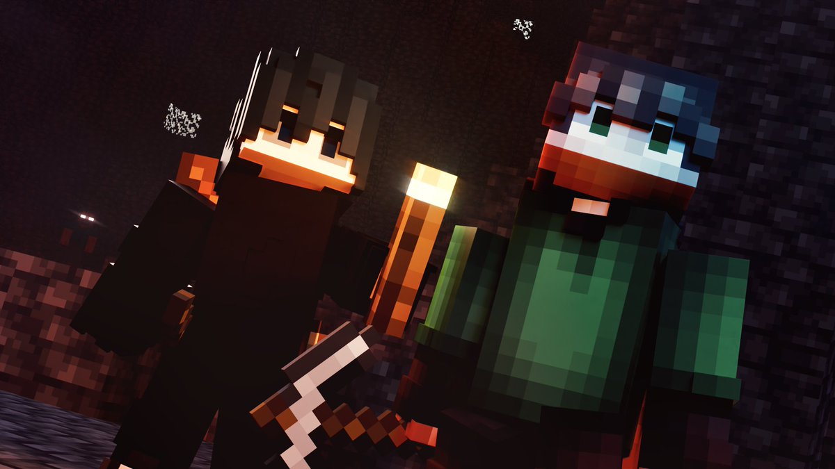 fyoncle's tweet image. I made 3 renders of our survival world with my friend. I had a ton of fun making them.