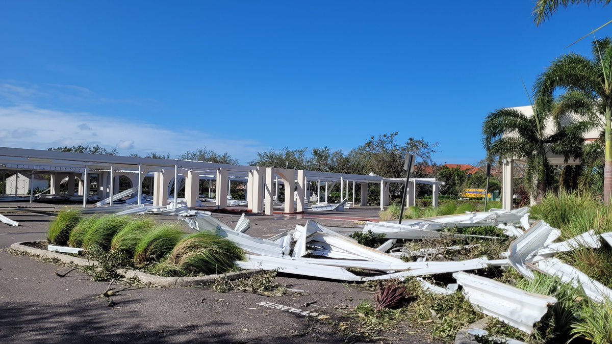 Wind gusts from Hurricane #Milton topped 102 mph in Bradenton. These photos were taken Thursday, as BPD surveyed wind damage. As of Friday morning, 156,000 customers are without power in Manatee County. <a href="/BradentonGov/">City of Bradenton, Florida - Government</a> <a href="/ManateeGov/">Manatee County Government</a>