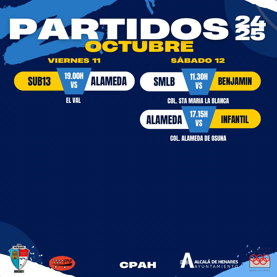 AlcalaHockey's tweet photo. 𝐂𝐎𝐌𝐏𝐄𝐓𝐈𝐂𝐈Ó𝐍|| Hoy mismo comienza un nuevo fin de semana de competición para los equipos de #BaseCPAH.
@Alcala_Deporte @FMPatinaje
#CPAH
#aupaalcala 💙 #juntossomosmasfuertes #hockeypatines #hockeysobrepatines #hockeypatinesfemenino #valores #Igualdad #Alcala #Alcalá https://t.co/3hUvqCEyGE