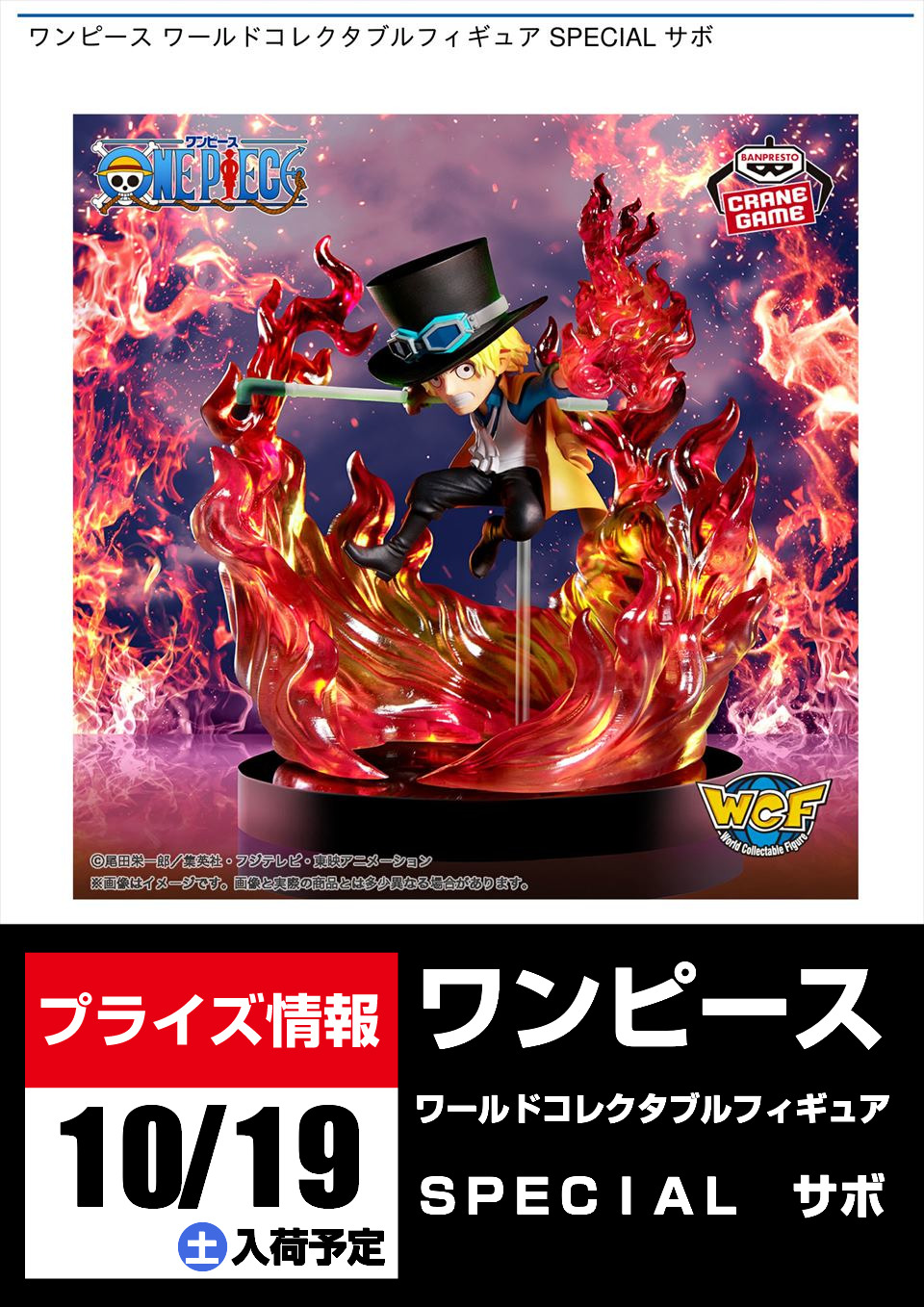サボ 「ワンピース」 ワールドコレクタブルフィギュア 写せ