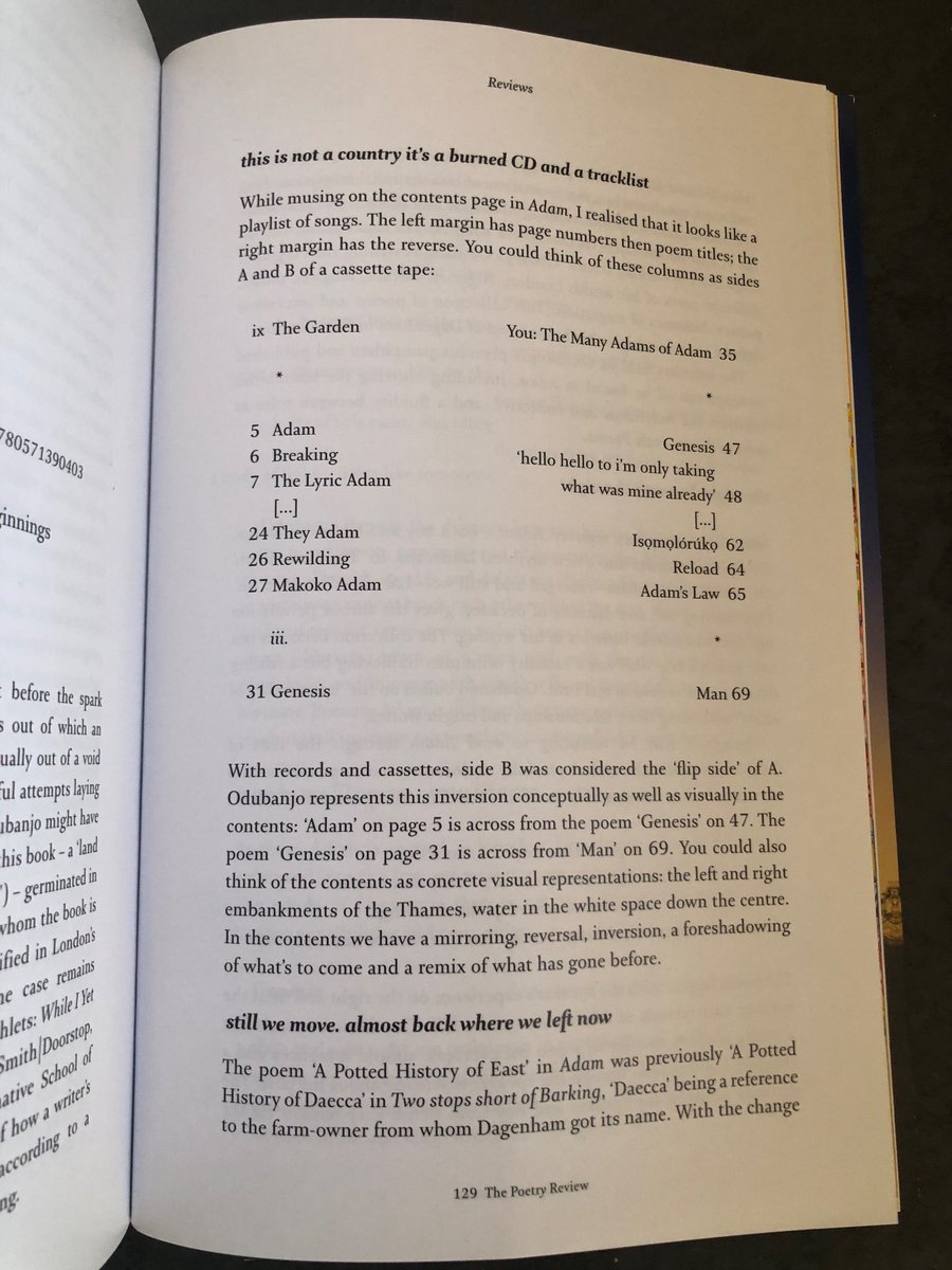 Zakia Carpenter-Hall (@zcarpenterhall) on Twitter photo I wrote ‘Rewilding Eden’ about <a href="/OdubanjoGboyega/">Gboyega Odubanjo</a>’s collection Adam <a href="/FaberBooks/">Faber Books</a> for <a href="/PoetrySociety/">The Poetry Society</a>. Thank you to The Poetry Review for letting me try something different with form.
Gboyega, 🪴💐🌼🌺🌷🌱🪴 I wrote ‘Rewilding Eden’ about <a href="/OdubanjoGboyega/">Gboyega Odubanjo</a>’s collection Adam <a href="/FaberBooks/">Faber Books</a> for <a href="/PoetrySociety/">The Poetry Society</a>. Thank you to The Poetry Review for letting me try something different with form.
Gboyega, 🪴💐🌼🌺🌷🌱🪴