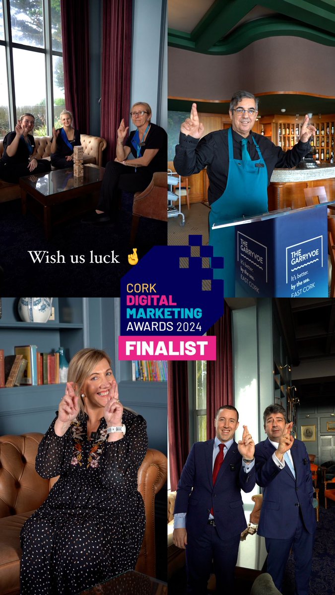 Garryvoe Hotel (@garryvoehotel) on Twitter photo We're a finalist at the <a href="/CorkChamber/">Cork Chamber</a> Digital Marketing Awards tonight! 🎉
Your continued support means the world to us as we keep evolving and enhancing our online presence.
Keep your fingers crossed for us! 🤞#DigitalCork24 #BestDigitalTransformation #FingersCrossed We're a finalist at the <a href="/CorkChamber/">Cork Chamber</a> Digital Marketing Awards tonight! 🎉
Your continued support means the world to us as we keep evolving and enhancing our online presence.
Keep your fingers crossed for us! 🤞#DigitalCork24 #BestDigitalTransformation #FingersCrossed
