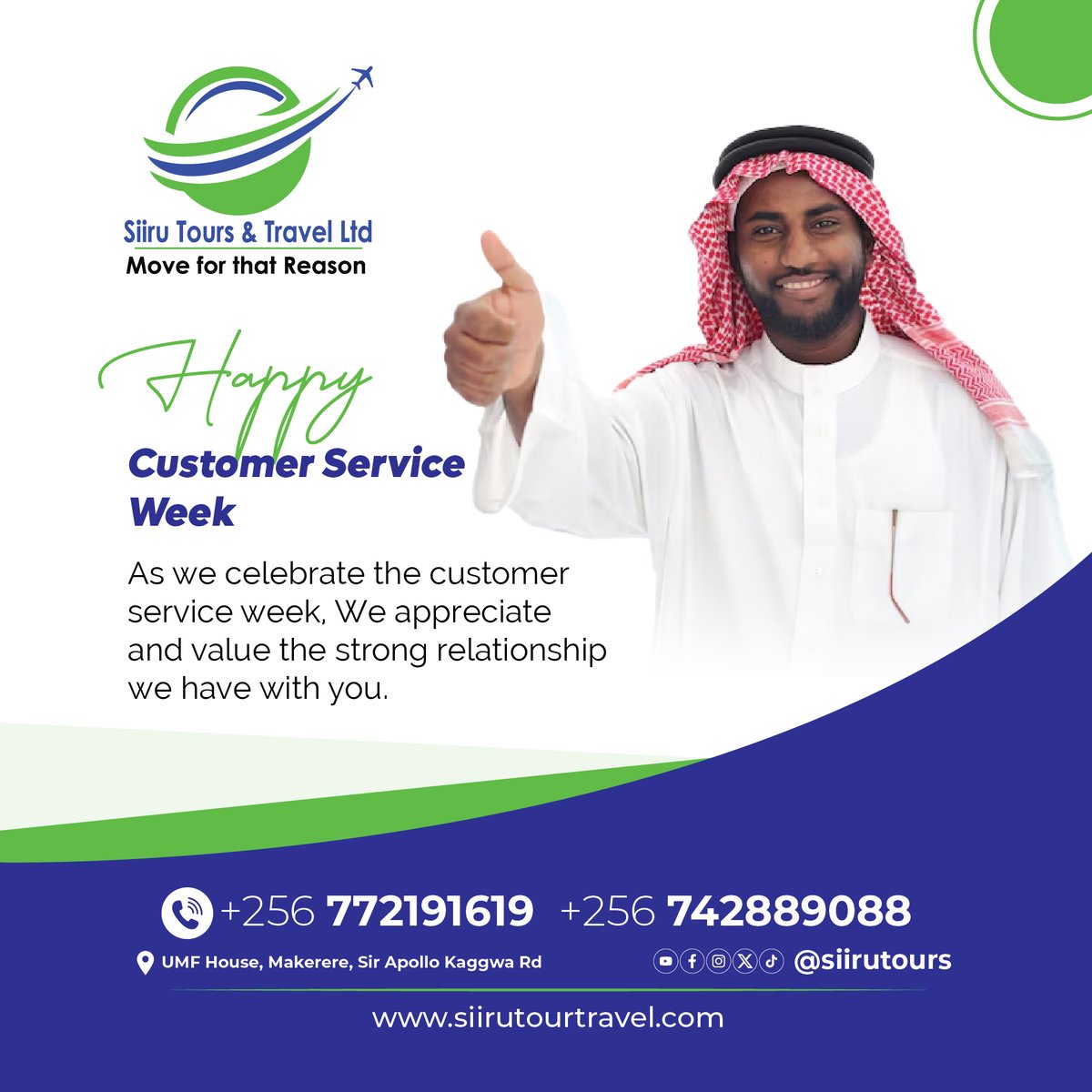 Dear clients,We appreciate your support &amp; Love.Thankyou for being part of the Siiru Tours &amp; Travel Family.
#siirutours #customerserviceweek #travelwithsiiru