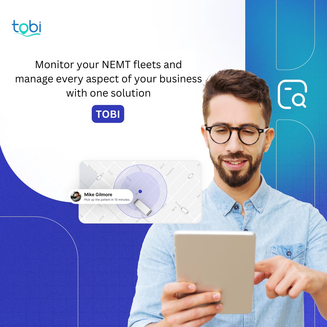TobiSoftware's tweet image. Discover the ultimate solution for NEMT fleet management and business optimization with Tobi!

Gain unparalleled insights into your operations, ensuring smoother dispatching, optimized routes, and enhanced customer satisfaction. 

#NEMT #FleetManagement #TobiSoftware #NEMT #Tobi