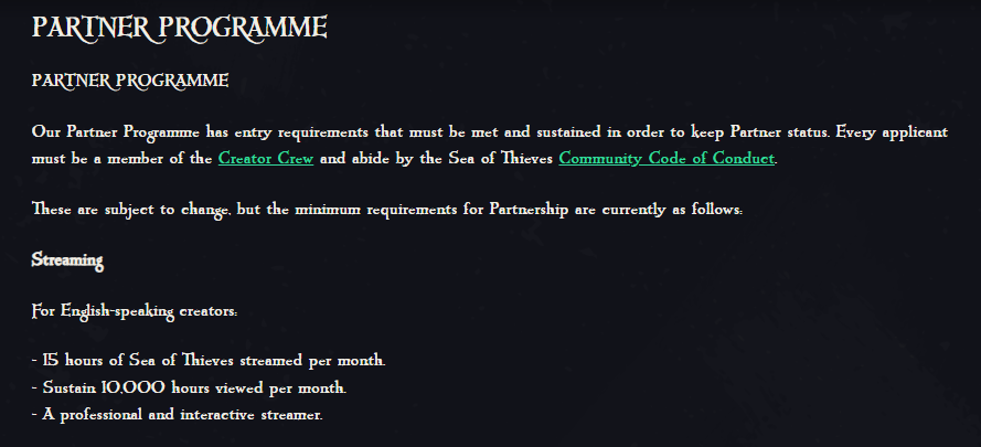 What am I missing? Applied for <a href="/SeaOfThieves/">Sea of Thieves</a> Partner June 1st and was denied 3 months later having accomplished over 24K hours watched. Reapplied using their new Lurkit submission immediately after I was denied... have heard nothing. I don't need a title to continue to do what I