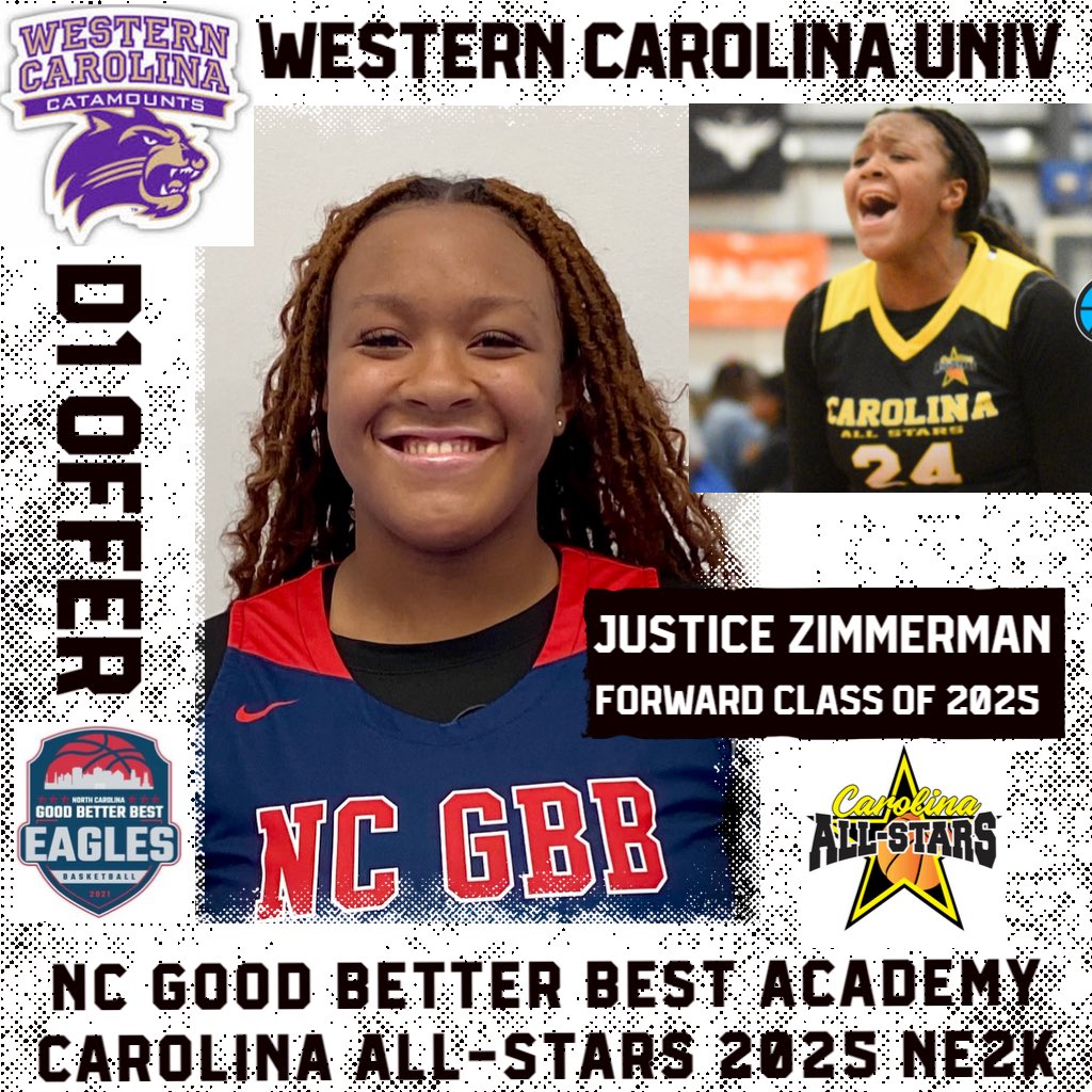 So proud of Justice Zimmerman <a href="/JusticeZ24/">Justice Z</a> on 1st D1 Offer from Western Carolina Univ.

Commitment, dedication &amp; leadership w/ NC GBB &amp; Carolina All-Stars has been unmatched.

Congrats my NC GBB Day 1. It’s been pure joy to coach Justice through this journey &amp; it is far from done.
