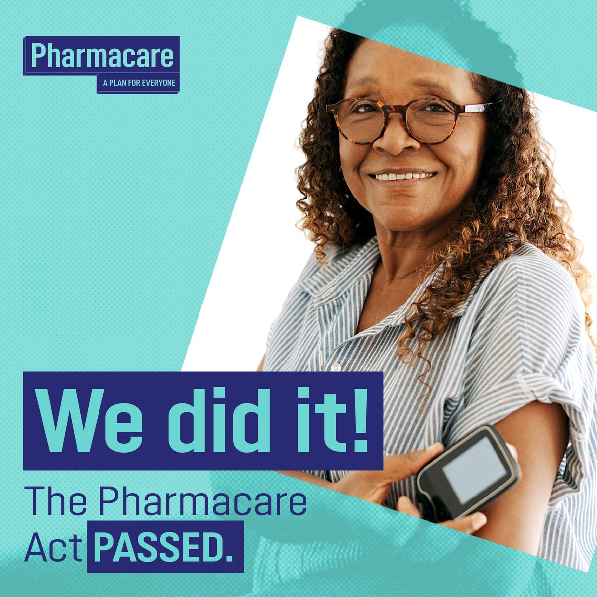 We did it! 🎉

For over a decade, unions, activists &amp; health care advocates, and political leaders have tirelessly fought for pharmacare. Today, <a href="/SenateCA/">Senate of Canada</a> finally passed Bill C-64, which will grant free contraception and diabetes medication and devices to everyone who needs them