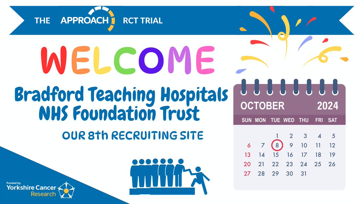 APPROACH RCT (@approachrct) on Twitter photo 📢Earlier this week we welcomed <a href="/BTHFT/">Bradford Teaching Hospitals NHS FT</a> to <a href="/ApproachRCT/">APPROACH RCT</a> as our 8th recruiting site! We're looking forward to working with the staff supporting the study there. <a href="/CityOfResearch/">CityOfResearch</a> 📢Earlier this week we welcomed <a href="/BTHFT/">Bradford Teaching Hospitals NHS FT</a> to <a href="/ApproachRCT/">APPROACH RCT</a> as our 8th recruiting site! We're looking forward to working with the staff supporting the study there. <a href="/CityOfResearch/">CityOfResearch</a>
