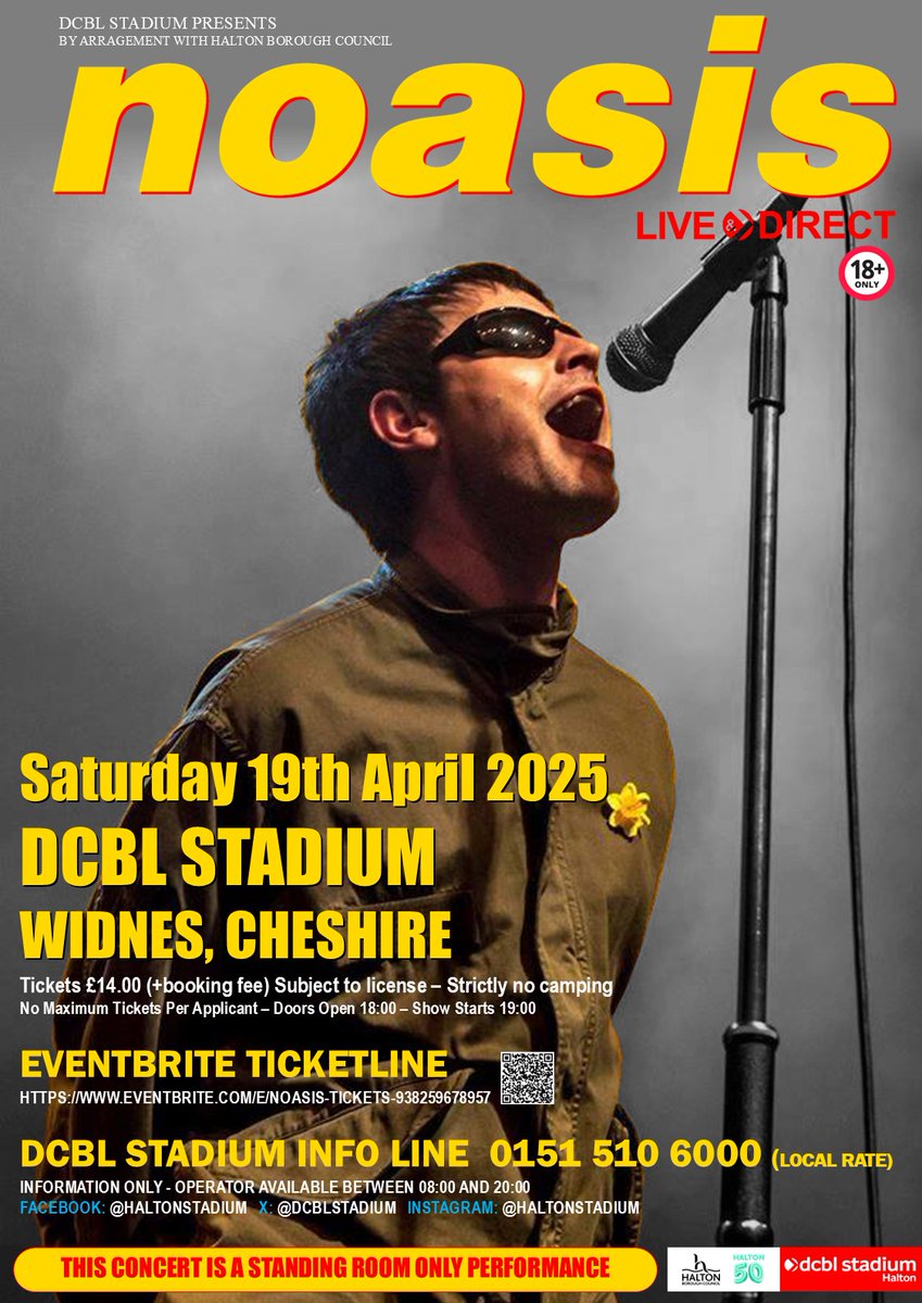 We are pleased to announce the next Live &amp; Direct Music Event will take place on Saturday 19th April 2025 with Noasis taking to the stage! 📷

📷 Tickets can be purchased by using the link below 
eventbrite.com/e/noasis-ticke…

Please note this event is a standing only event.