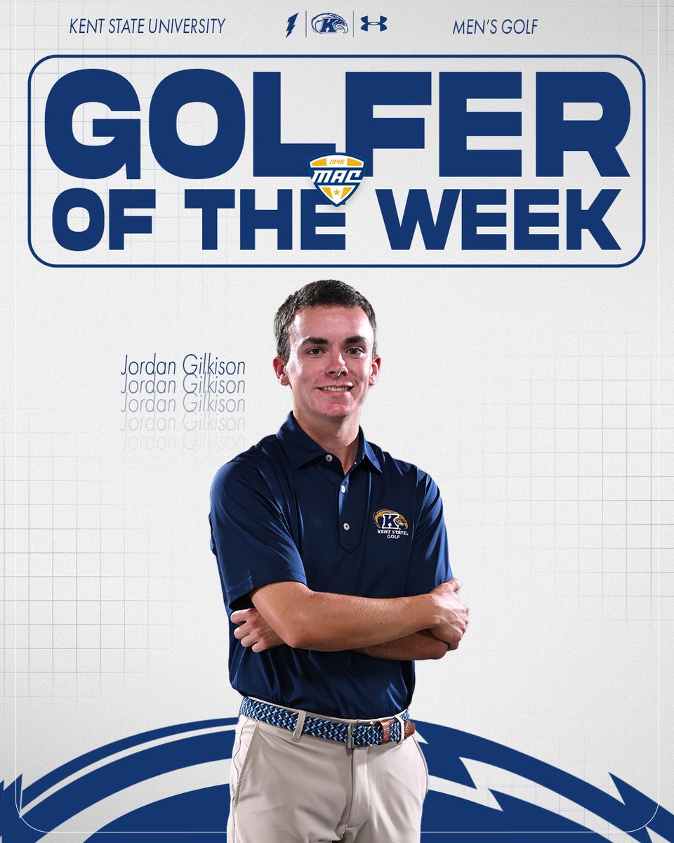 KentStGolf's tweet photo. Jordan Gilkison wins MAC Men's Golfer of the Week after leading the Flashes at the Fighting Irish Classic! ⚡️🏆 https://t.co/SgAXvMxvNQ