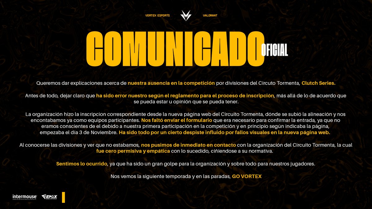 𝐂𝐎𝐌𝐔𝐍𝐈𝐂𝐀𝐃𝐎 𝐈𝐍𝐅𝐎𝐑𝐌𝐀𝐍𝐃𝐎 𝐃𝐄𝐋 𝐏𝐎𝐑 𝐐𝐔𝐄 𝐍𝐎 𝐏𝐀𝐑𝐓𝐈𝐂𝐈𝐏𝐀𝐑𝐄𝐌𝐎𝐒 𝐄𝐍 𝐂𝐋𝐔𝐓𝐂𝐇 𝐒𝐄𝐑𝐈𝐄𝐒 💛