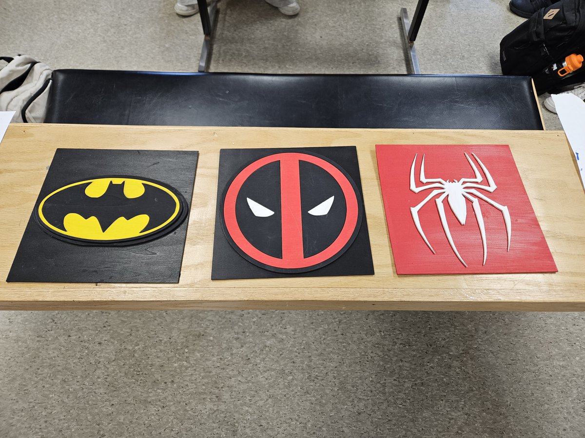 BakerTech (@bakerhstech) on Twitter photo Busy week here at Baker H.S. Technology classes.
Here we have Mr. Cuyler's Computer Integrated Manufacturing class (CIM).  This is a great example of project based learning that is student driven.  Each student picked their own design to cut out on the laser.  Great job folks! Busy week here at Baker H.S. Technology classes.
Here we have Mr. Cuyler's Computer Integrated Manufacturing class (CIM).  This is a great example of project based learning that is student driven.  Each student picked their own design to cut out on the laser.  Great job folks!