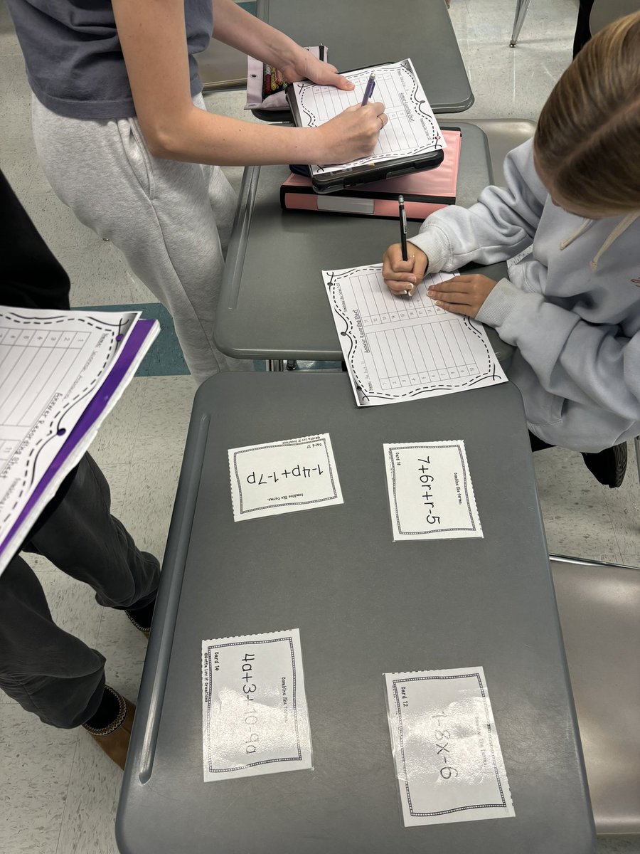 Cathi Cardano (@cathicardano) on Twitter photo Fun Friday with a Task Card Activity! Students working in pairs to simplify expressions! Working hard and having fun 😊😊. <a href="/ThompsonMSpride/">Brian Currie</a> @kerrigan_john <a href="/MTPSpride/">Middletown Township Public Schools</a> Fun Friday with a Task Card Activity! Students working in pairs to simplify expressions! Working hard and having fun 😊😊. <a href="/ThompsonMSpride/">Brian Currie</a> @kerrigan_john <a href="/MTPSpride/">Middletown Township Public Schools</a>