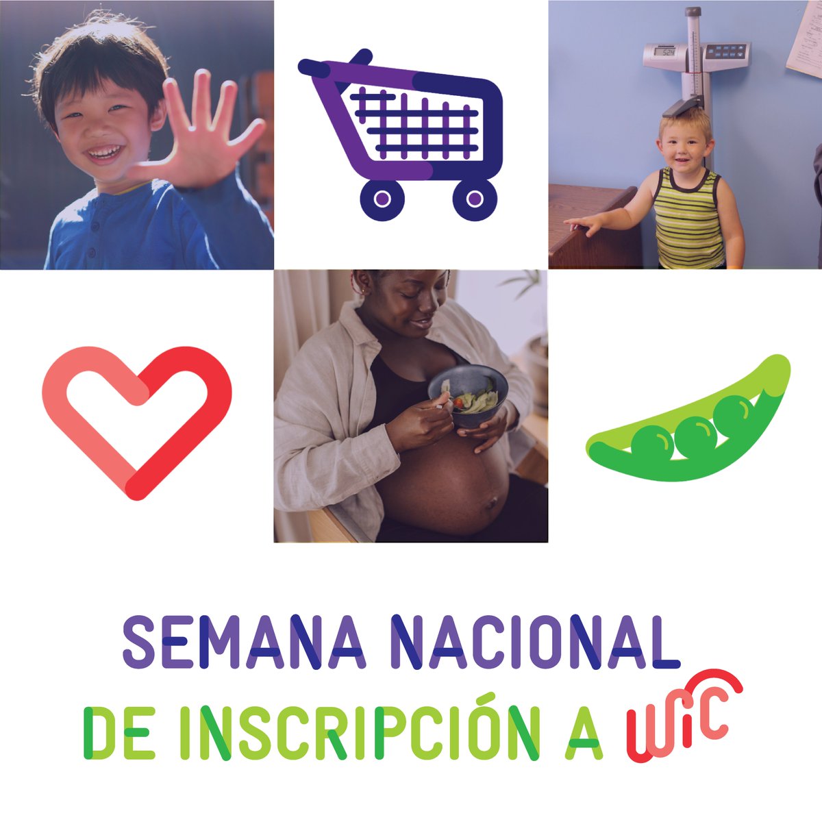 Prepárese para la Semana nacional de inscripción a WIC! Es el momento perfecto para inscribirse en el programa y acceder a increíbles beneficios como alimentos saludables, educación nutricional, remisiones a servicios sociales y de salud y apoyo entre pares!
