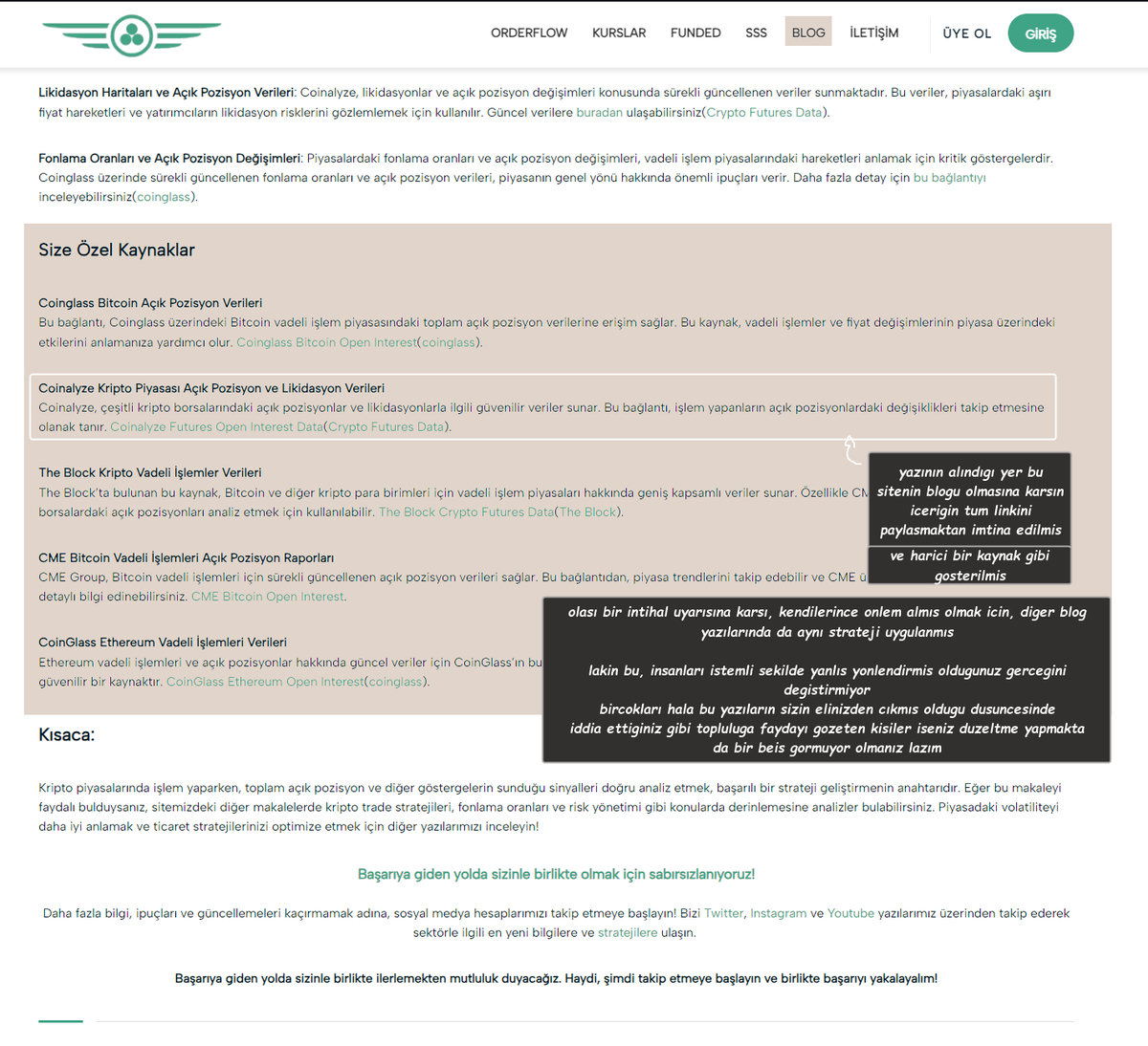 x.com/traderitalyan/…

Nazik bir dille uyarılmanıza karsın izansizca karsilik vermeyi secmissiniz

X/blog ustundeki paylasimlarda yazilarin ne ceviri olduguna dair bir uyari ne de orijinal linkleri var
Size ozel kaynaklar icinde kaybolacak sekilde site ismi belirtilmis sadece