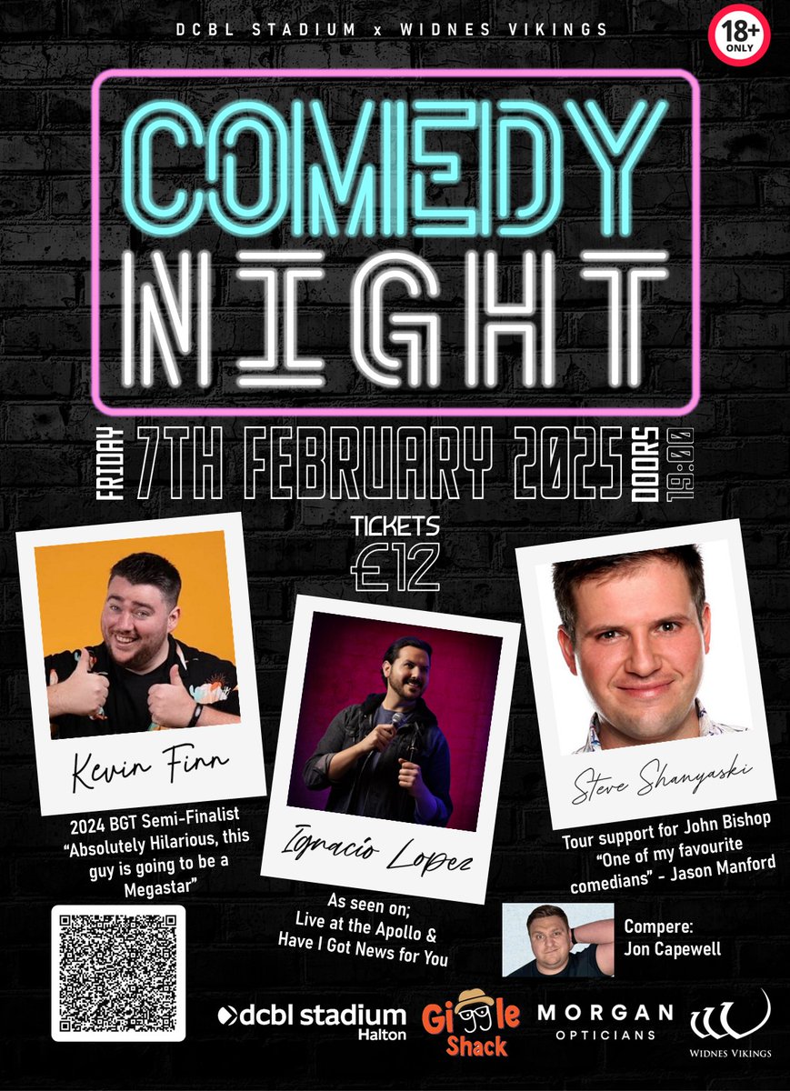 ⭐️We are delighted to announce our next event with The Giggle Shack Comedy Night on 7th February 2025!

🤩Ignacio Lopez, Kevin Finn and Steve Shanyaski 
with MC Jon Capewell 🎤

Click the link below to book ⬇️

eventbrite.com/e/the-giggle-s…
