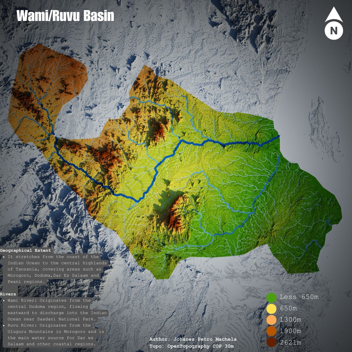 Johanes Petro Machela (@johanespetro) on Twitter photo #omdtz Wami/Ruvu Basin Map, River watershed delineation generated from SRTM 30m from <a href="/OpenTopography/">OpenTopography</a> using <a href="/qgis/">QGIS</a> #ClimateAction #WaterConservation #GIS #Mapping #Tanzania #GIS #QGIS #DataDriven #gischat <a href="/maji_mowi/">Wizara ya Maji Tanzania</a> #omdtz Wami/Ruvu Basin Map, River watershed delineation generated from SRTM 30m from <a href="/OpenTopography/">OpenTopography</a> using <a href="/qgis/">QGIS</a> #ClimateAction #WaterConservation #GIS #Mapping #Tanzania #GIS #QGIS #DataDriven #gischat <a href="/maji_mowi/">Wizara ya Maji Tanzania</a>