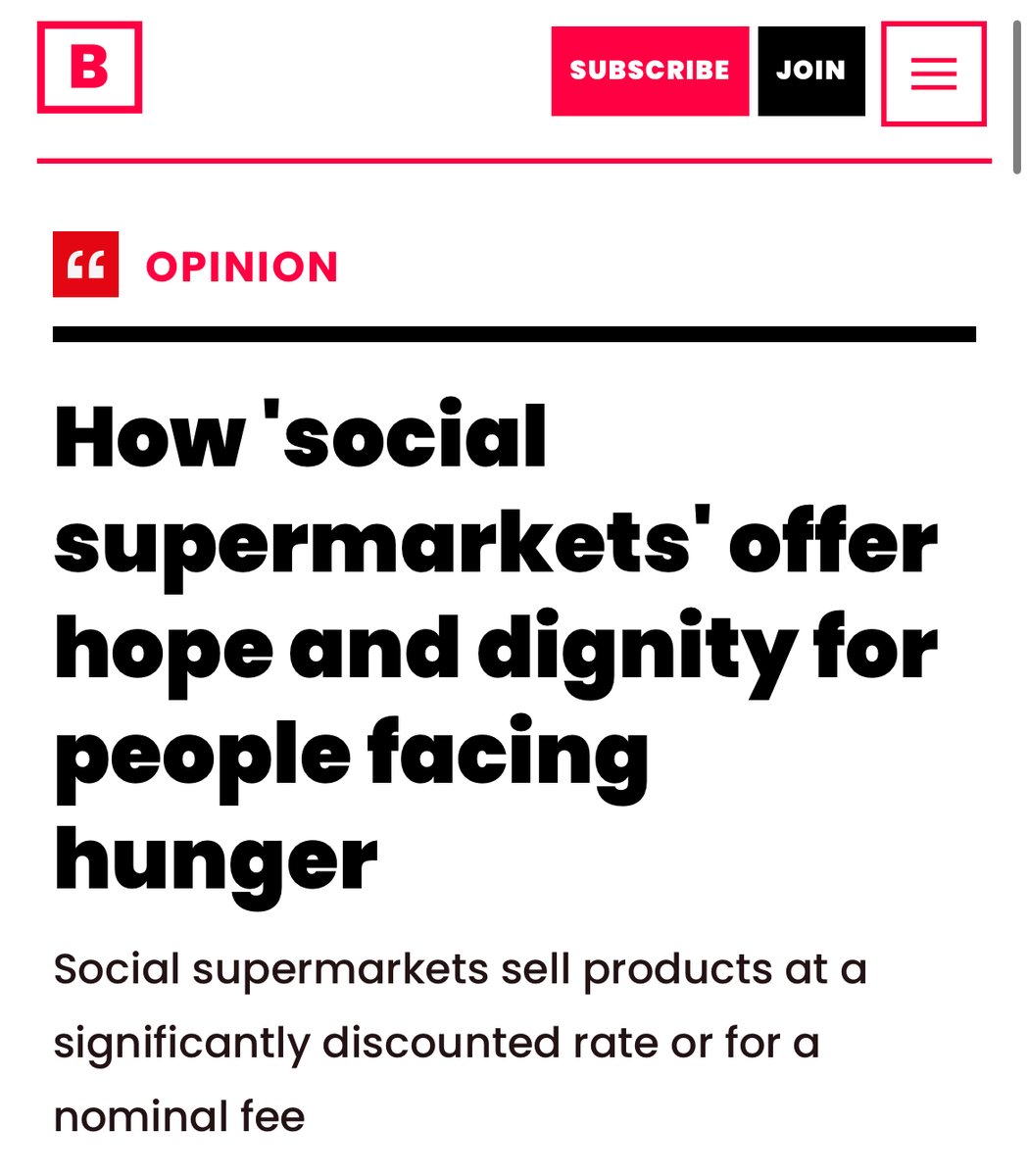 Exploring innovative solutions to food insecurity: Social supermarkets are bridging the gap between food banks and traditional markets. Learn how they're making a difference in tackling urban poverty and reducing stigma via:

bigissue.com/opinion/social…