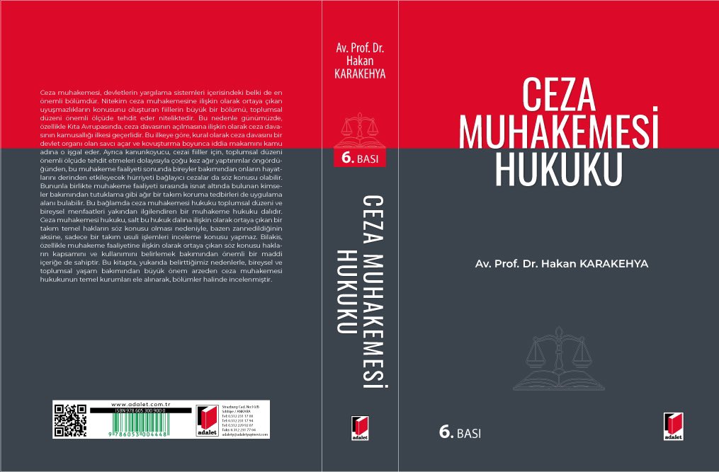 Ceza Muhakemesi Hukuku kitabımızın güncellenmiş 6. basısı ön satışa çıktı. İlgilisine faydalı olması dileğiyle… adalet.com.tr/ceza-muhakemes…