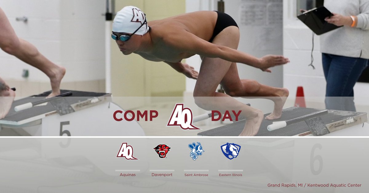 AQSwimDive's tweet photo. Competition Day!
Men's and Women's swim and dive is set to enter the water at 6 p.m. to take on Eastern Illinois, Davenport, and Saint Ambrose. #SaintsMarchOn #SplishingandSplashing https://t.co/sWF045d8Ld
