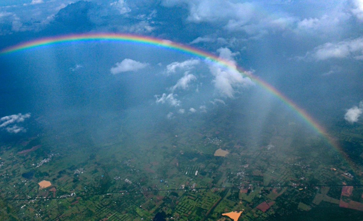 A half rainbow seen after take off from Visakhapatnam: <a href="/krdeepu18/">K R Deepak</a>⁩ of ⁦<a href="/the_hindu/">The Hindu</a>⁩ captures the moment!