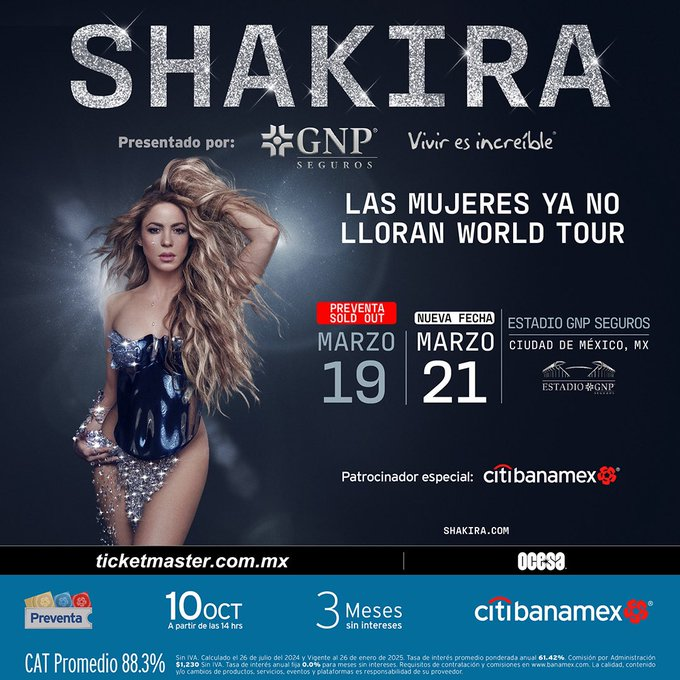 mx_tickets's tweet photo. 🚨Si aún no tienen boletos para SHAKIRA y piensan comprar hoy para CDMX, la recomendación es intentar para la 2da fecha hoy a las 2 PM

🔗LINK: https://t.co/p1uoN94clk
💳Acepta todas las tarjetas

(para la 1era quedan boletos limitados)

#shakira #boletos #2dafecha #estadiognp #ocesa #ticketmaster #ticketsmx