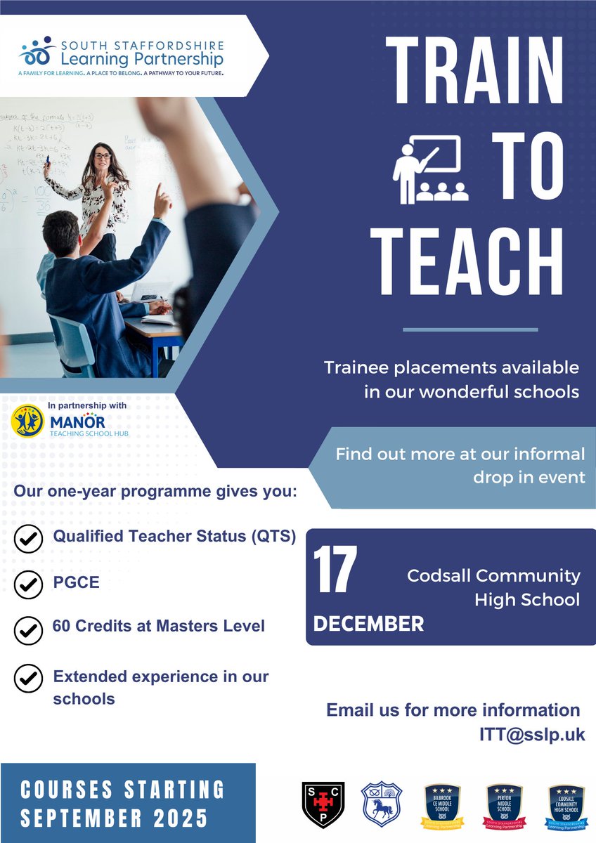 Train to Teach with South Staffordshire Learning Partnership