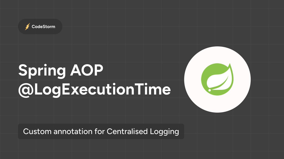 thecodestorm's tweet image. 🔗 tinyurl.com/log-execution-…

Watch full video on #YouTube 

#springboot #java
