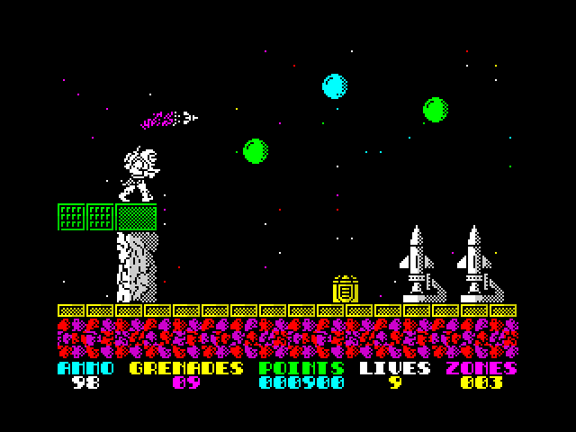 sir_top_and_hat's tweet photo. #Exolon built-into The #Spectrum it's a run &amp; gun you play Vitorc a futuristic soldier you can defend yourself with both a gun &amp; rockets from varied space enemies as you battle across several flip-screen levels with an armoured exoskeleton improving weapons &amp; armour at stage end! https://t.co/WjS6L5VwqS
