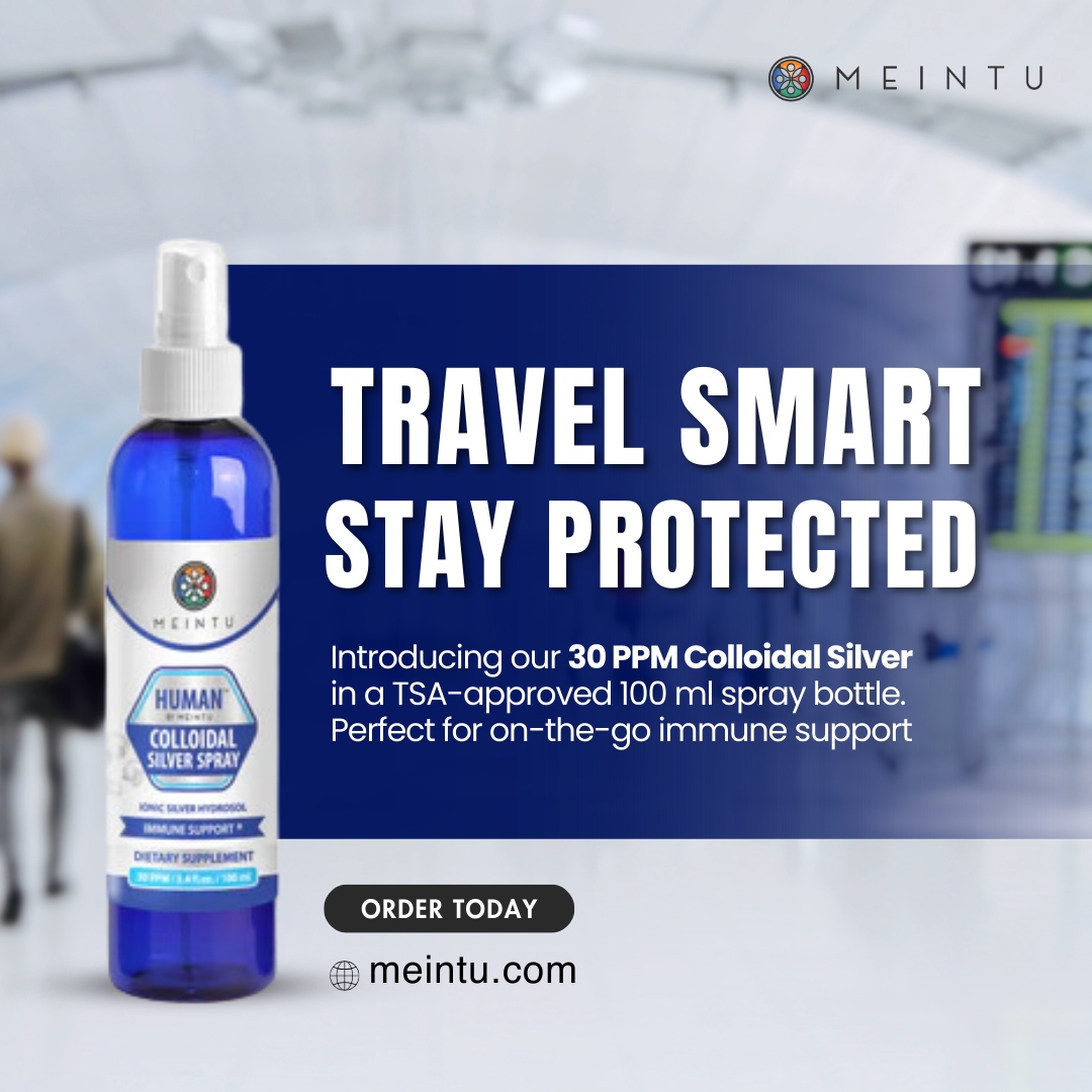 MeintuGlobal's tweet image. 🌍✈️ Don’t leave your health behind when you travel!

Our 30 PPM Colloidal Silver Spray, in a TSA-friendly 100 ml bottle, ensures immune protection stays right by your side.

#TravelSmart #ImmuneSupportAnywhere #OnTheGoProtection #MEINTUTravel

🌐 meintu.com

#Sta...