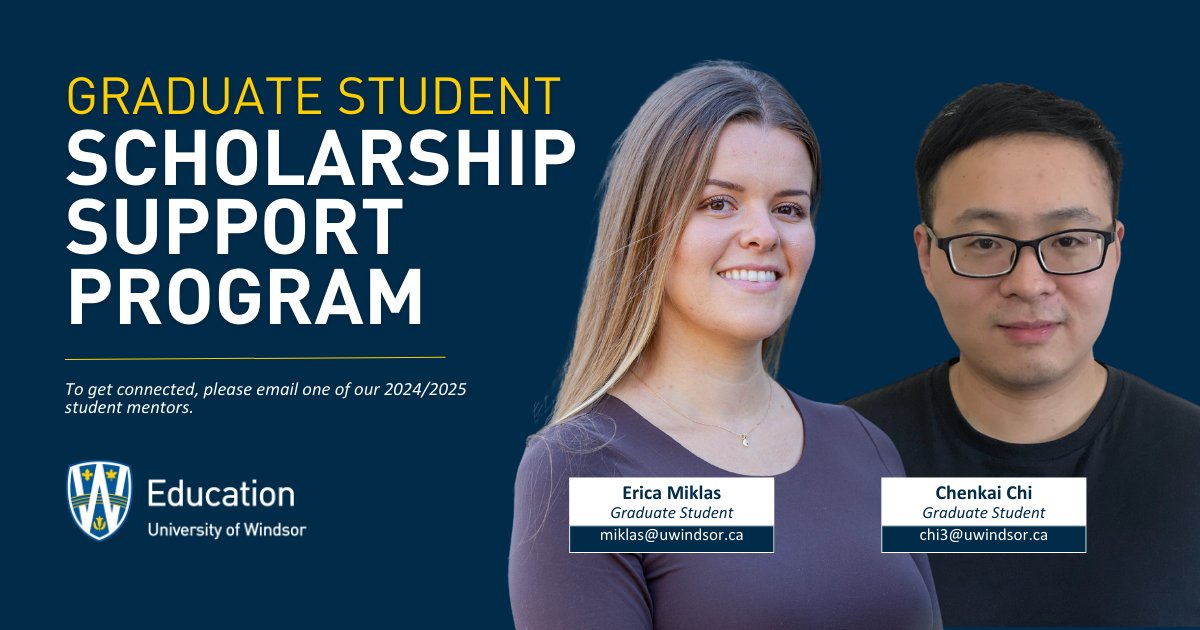 University of Windsor Faculty of Education (@uwineducation) on Twitter photo 📚The Scholarship Support Program offers graduate students the opportunity to learn about funding agencies, essential information, key dates, resources to help in the application process, & get one-on-one feedback.
📧 Get connected, email miklas@uwindsor.ca
or chi3@uwindsor.ca. 📚The Scholarship Support Program offers graduate students the opportunity to learn about funding agencies, essential information, key dates, resources to help in the application process, & get one-on-one feedback.
📧 Get connected, email miklas@uwindsor.ca
or chi3@uwindsor.ca.